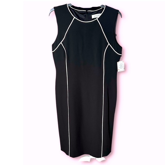 Kasper Dresses & Skirts - KASPER Sleeveless Black Sheath w/White Piping To Enhance The Figure! Sz: 12. $24